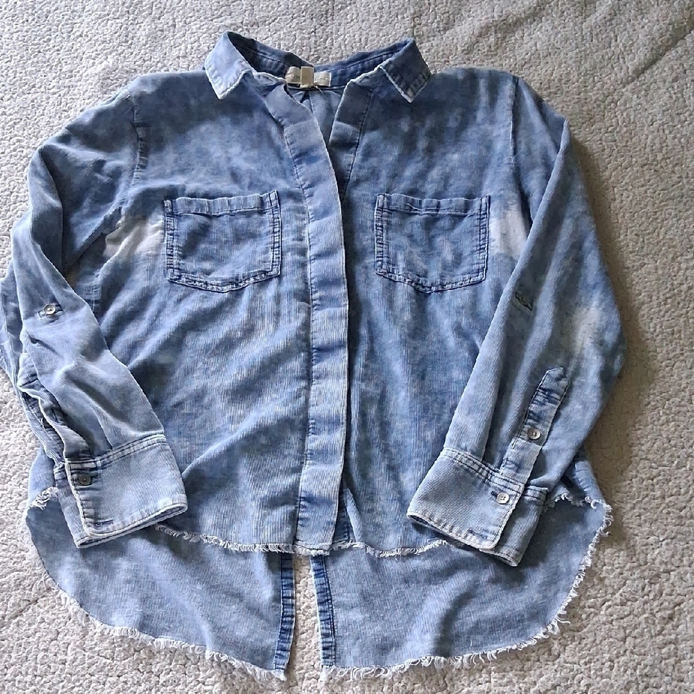 Anthropologie Cloth & Stone 100%Cotton Blue Button Down Shirt Medium